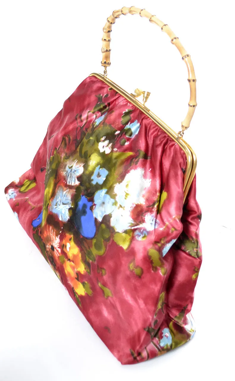 1960's Garbo Italy Vintage Floral Handbag Milano Never Used