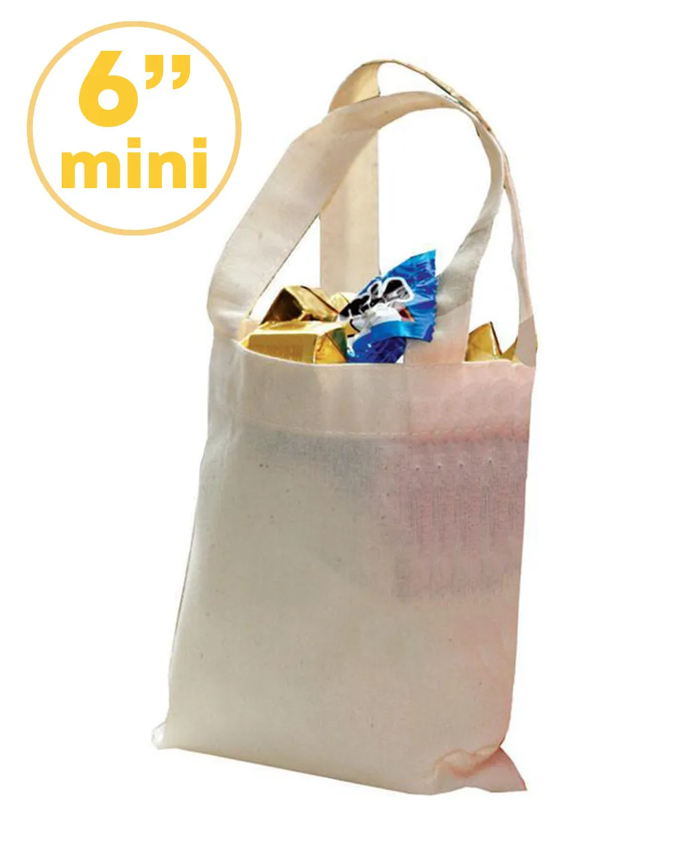 24 ct MINI Cotton 6" Tote Bags - Pack of 24