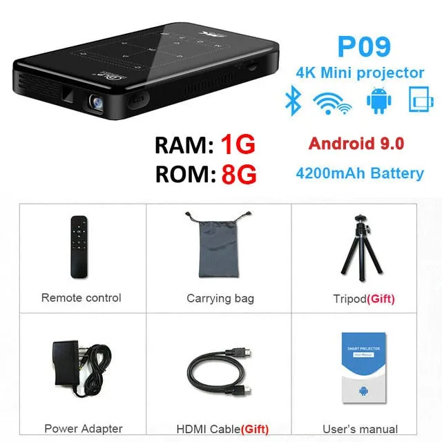 4K DLP  Bluetooth Android 9.0 Projector