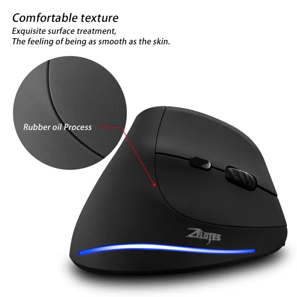 6 Buttons Wireless 2.4GHz Rechargeable Gaming Mouse