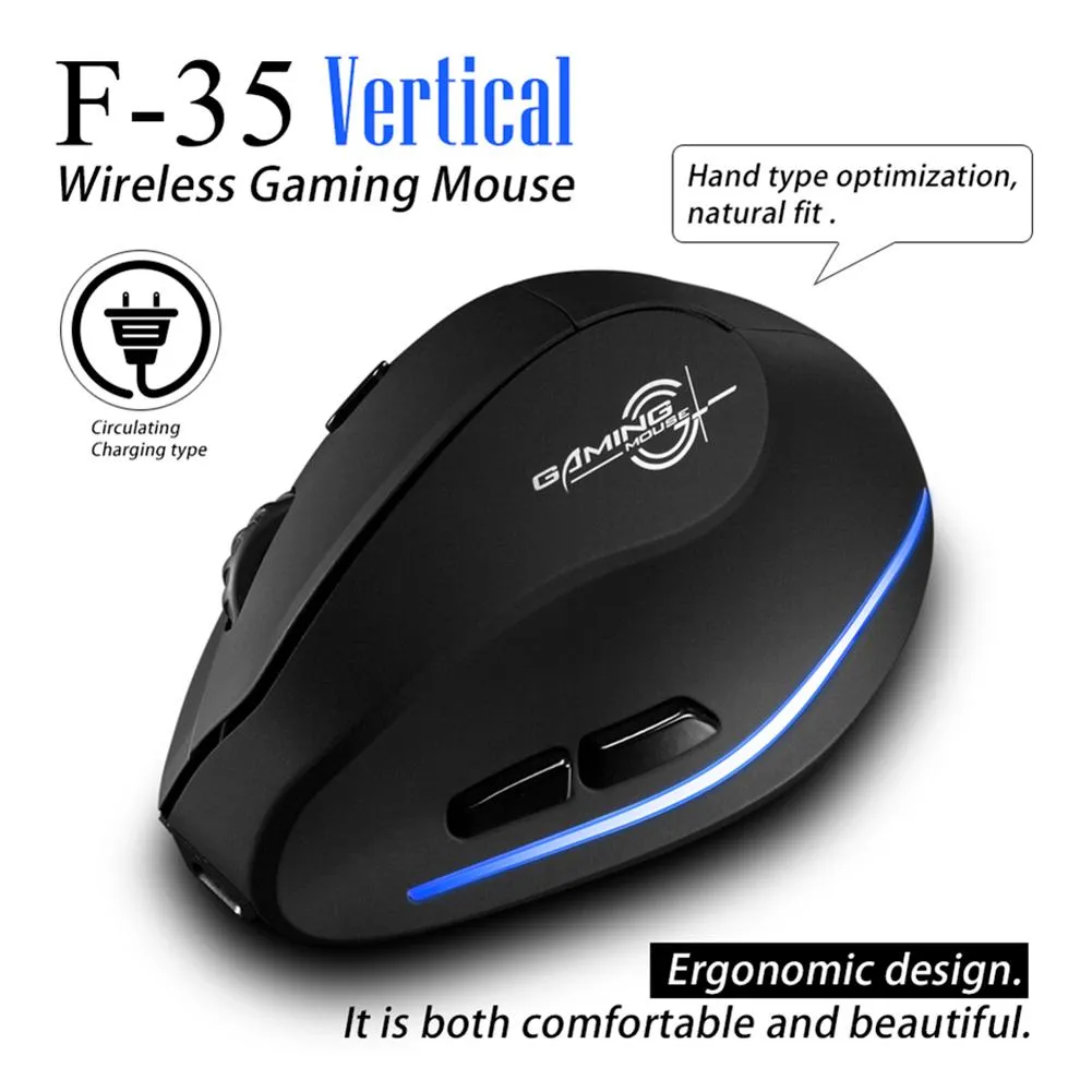 6 Buttons Wireless 2.4GHz Rechargeable Gaming Mouse