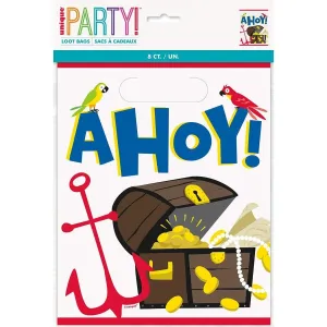 Ahoy Pirate Loot Bags, 8 Count