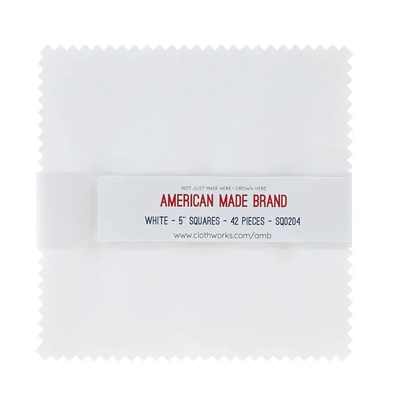 American Made Brand Cotton Solids White Charm Pack