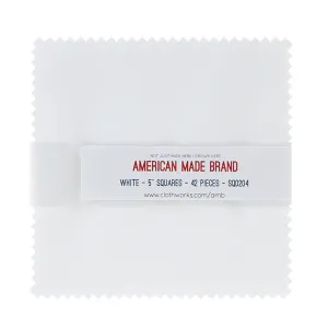 American Made Brand Cotton Solids White Charm Pack