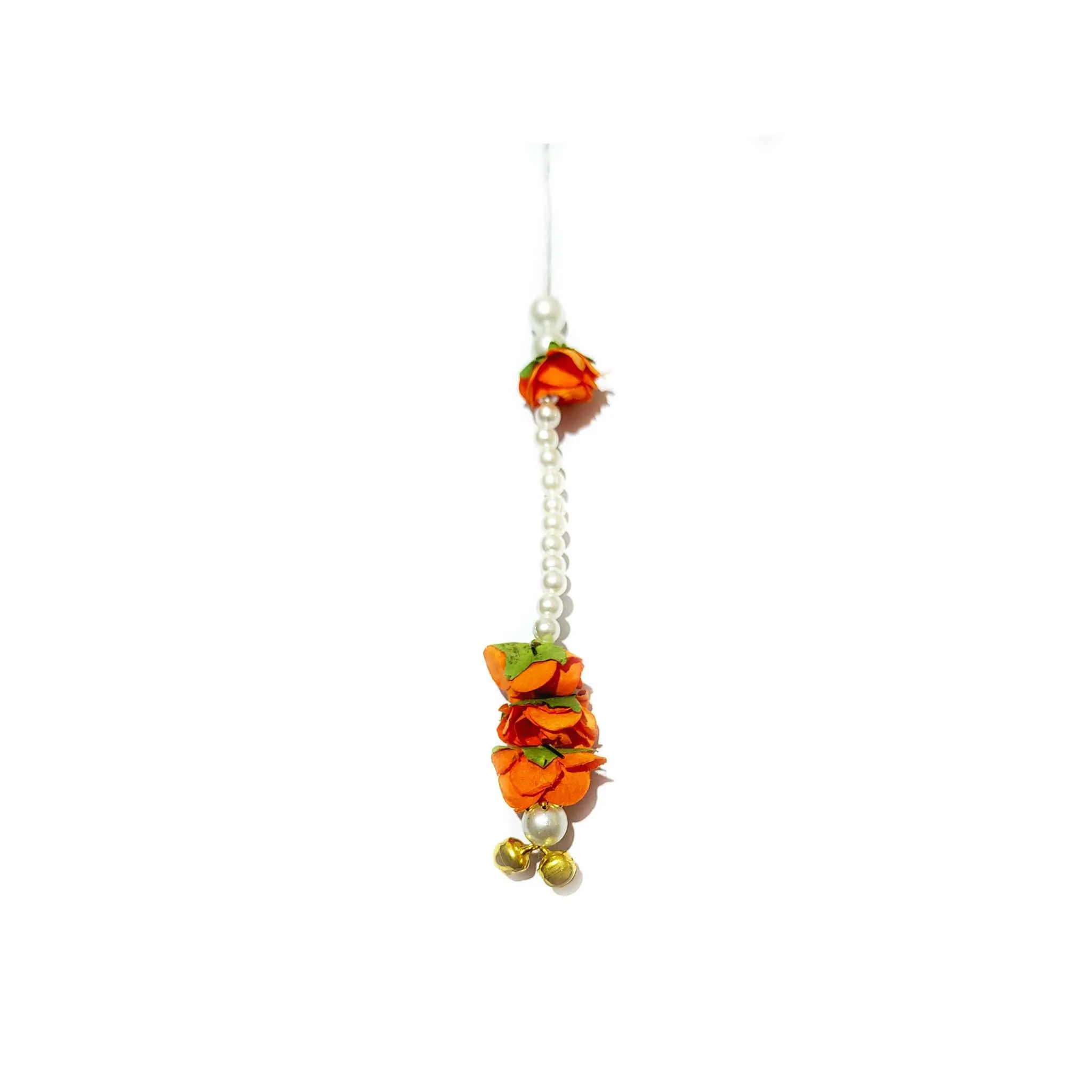 Artisan Tassels with Mini Paper Flowers, Pearls & Ghungroo by Indian Petals - 11885