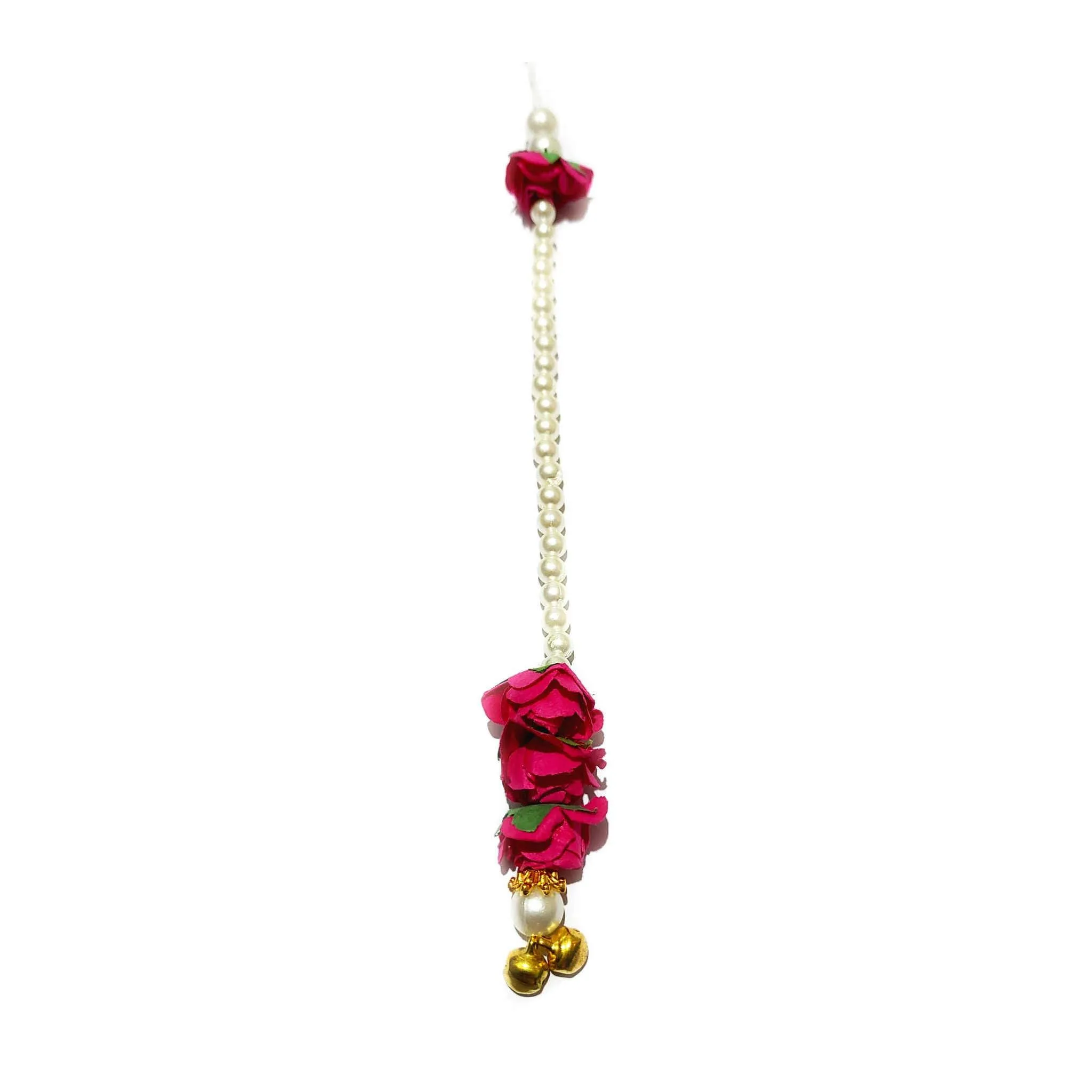 Artisan Tassels with Mini Paper Flowers, Pearls & Ghungroo by Indian Petals - 11885