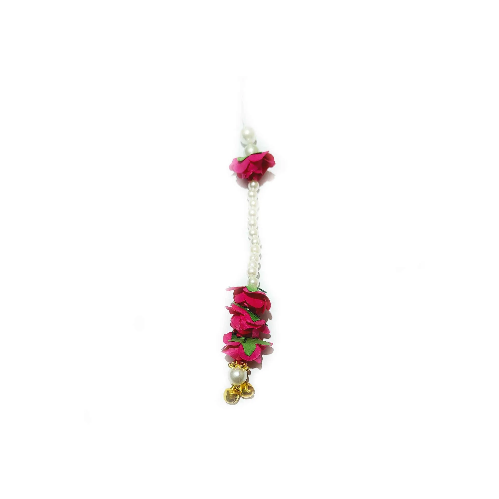 Artisan Tassels with Mini Paper Flowers, Pearls & Ghungroo by Indian Petals - 11885