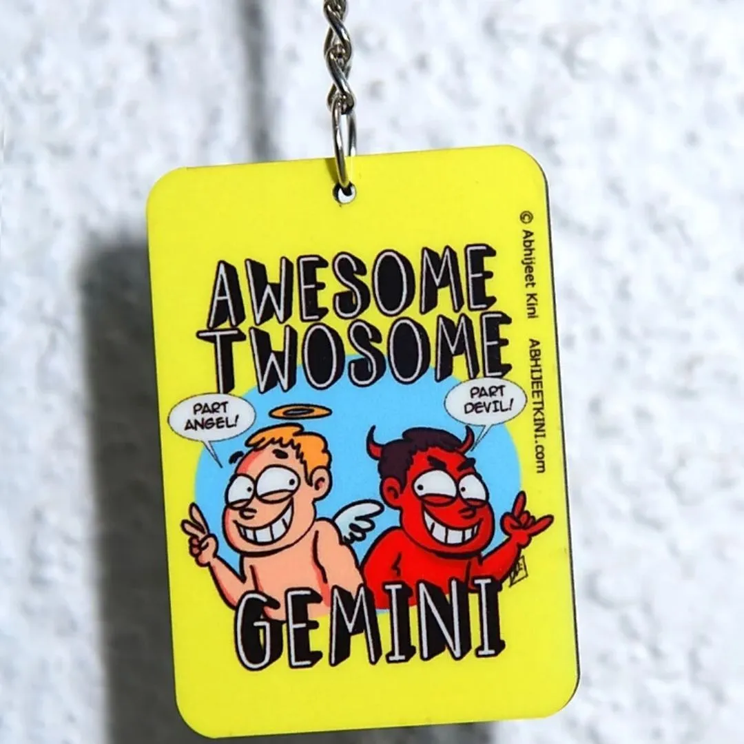 Awesome Twosome Gemini Keychain