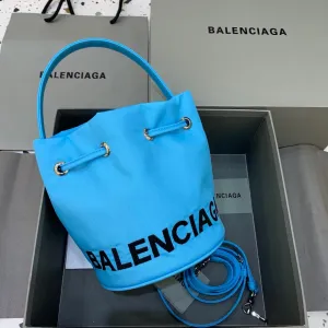 Balen Le Cagole Medium Bucket Bag In Light Blue, For Women,  Bags 11.8in/30cm