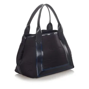 Balenciaga Navy Cabas S Canvas Tote Bag