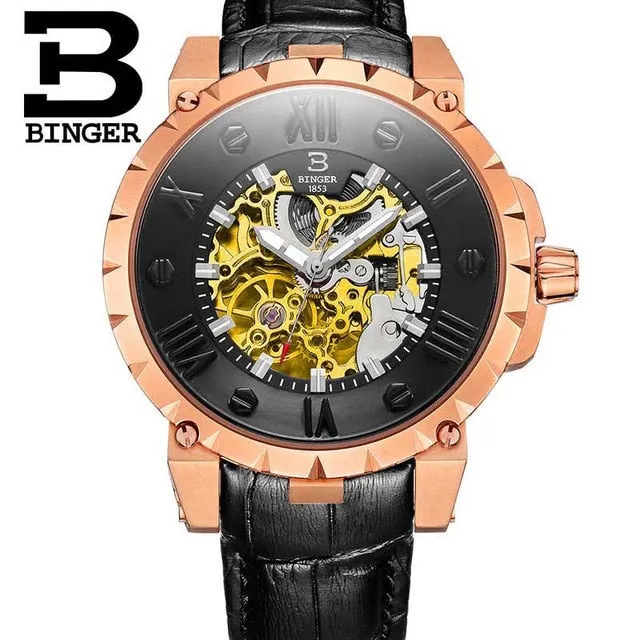 Binger Swiss Skeleton Robust Mechanical Watch B 5032