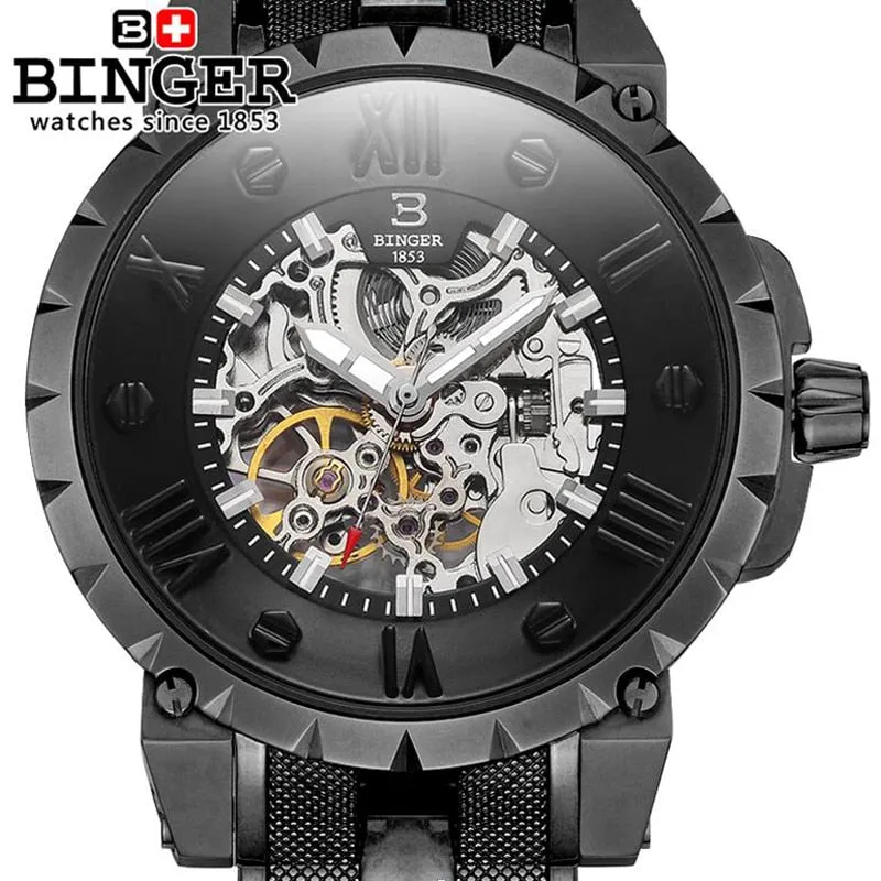 Binger Swiss Skeleton Robust Mechanical Watch B 5032