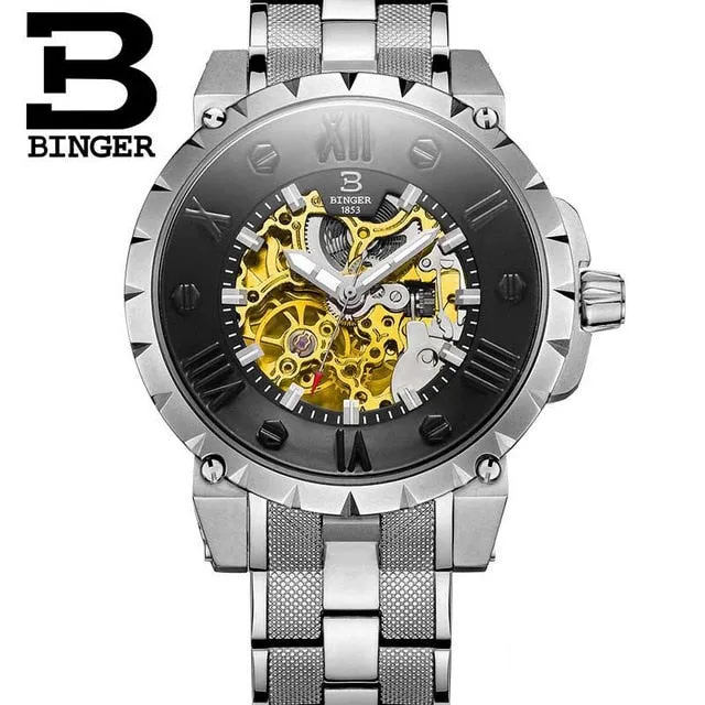 Binger Swiss Skeleton Robust Mechanical Watch B 5032