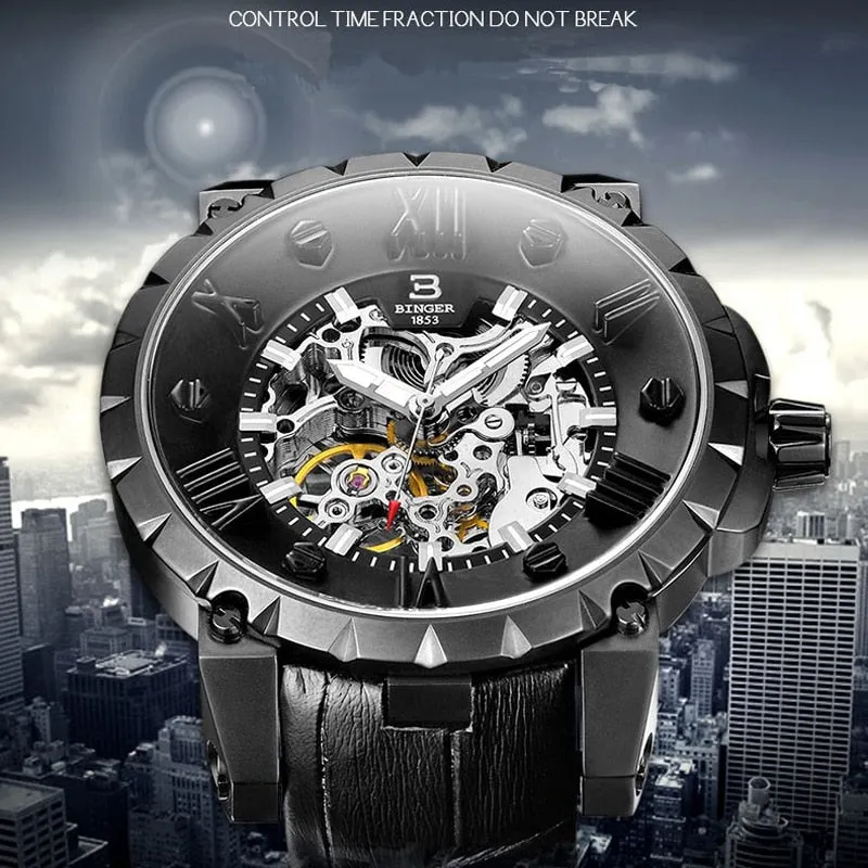 Binger Swiss Skeleton Robust Mechanical Watch B 5032