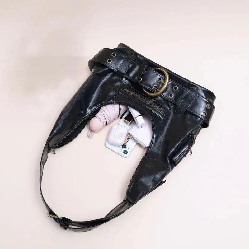 Black Aesthetic Vintage Tote Gothic Y2k Trend Punk Bag