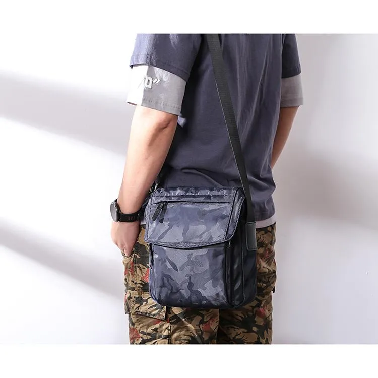 Black Nylon MENS Small Vertical Side Bag Blue Messenger Bag Nylon Side Bag For Men