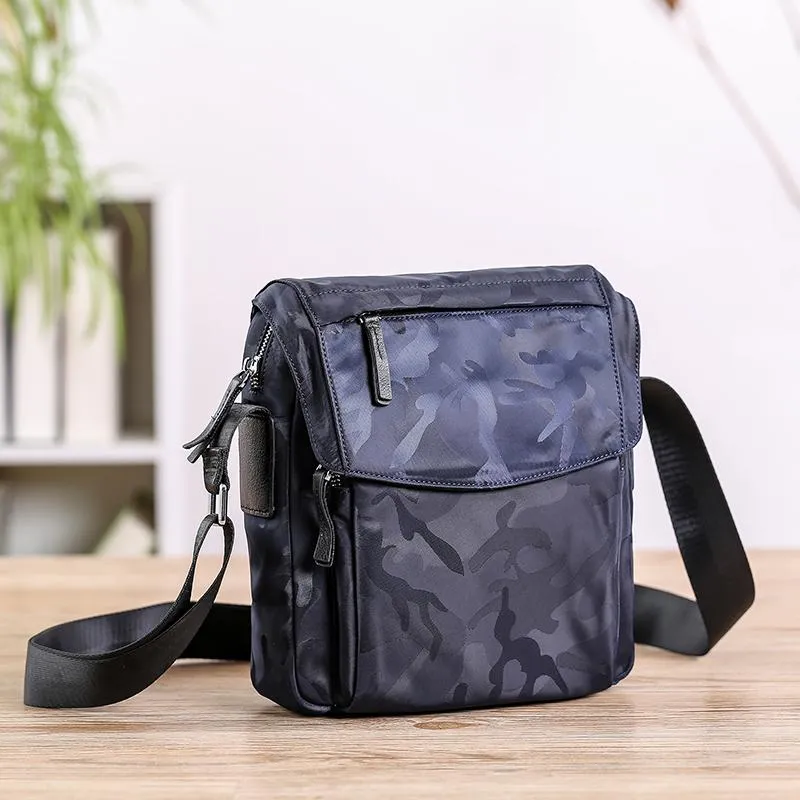 Black Nylon MENS Small Vertical Side Bag Blue Messenger Bag Nylon Side Bag For Men