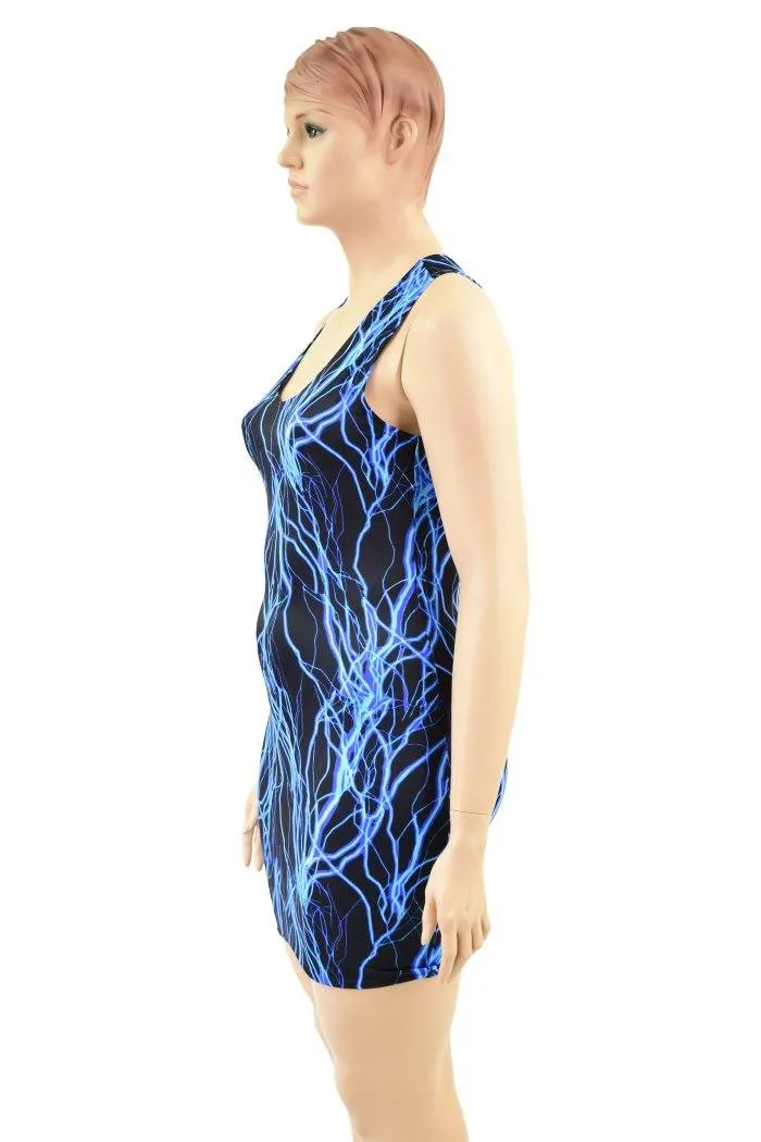 Blue Lightning Racerback Tank Dress