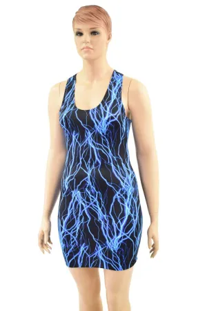 Blue Lightning Racerback Tank Dress