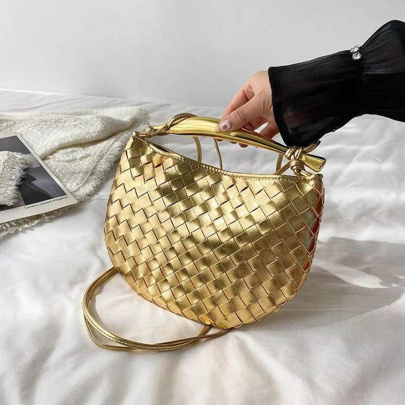 Bottega Veneta-Inspired Sardine Small Leather Tote (Gold)