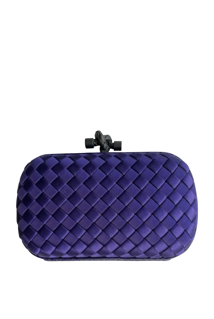 Bottega Veneta Pochette Knot Silk Clutch Bag | Purple