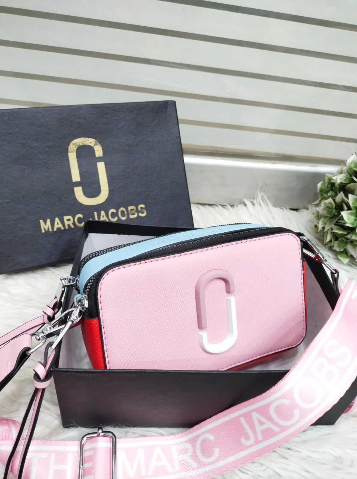 Branded Crossbody Women Bag MARC JACOBS With Box (Baby Pink)