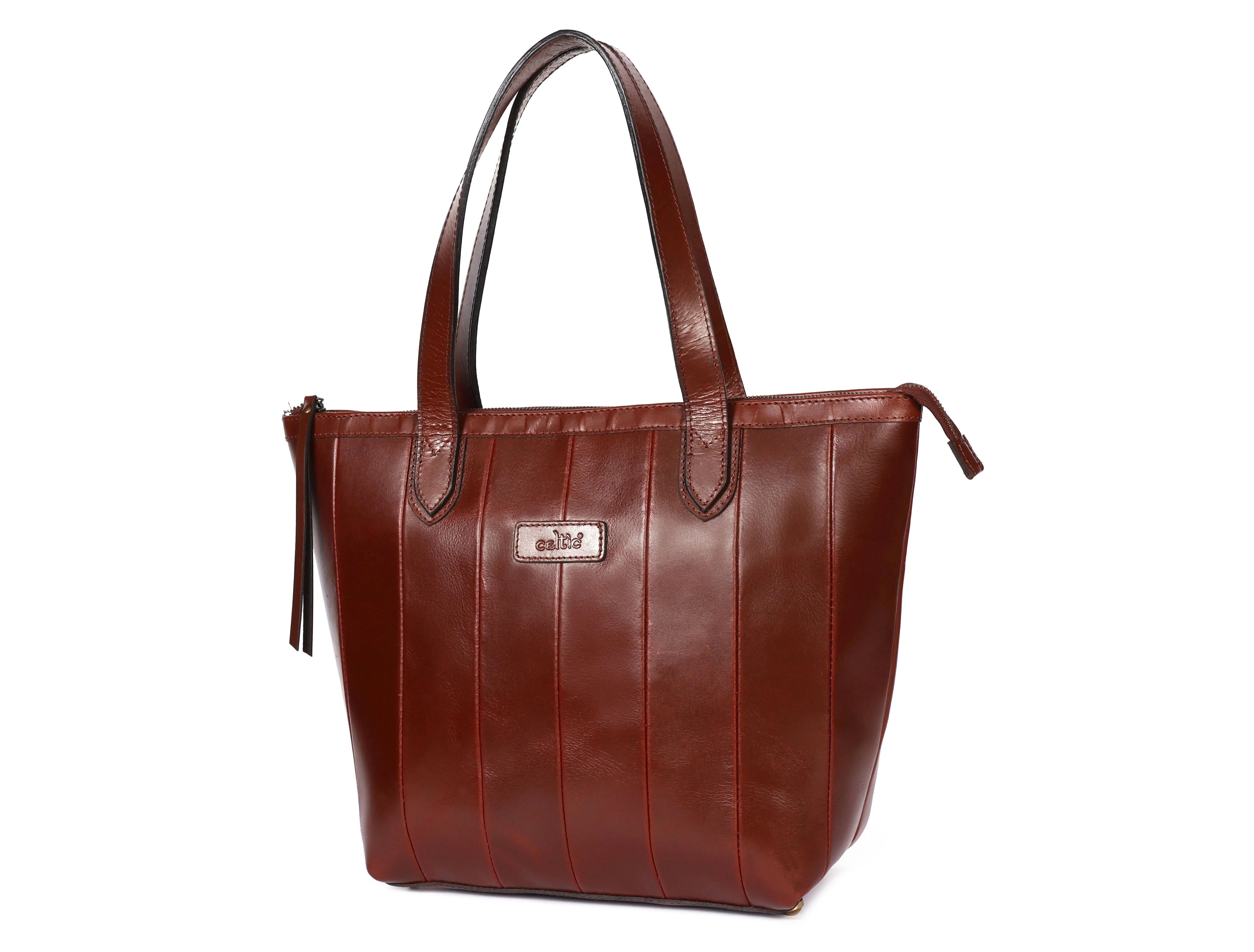 Brown Leather Tote Bag, handcrafted with love in India, Art: BG-1577