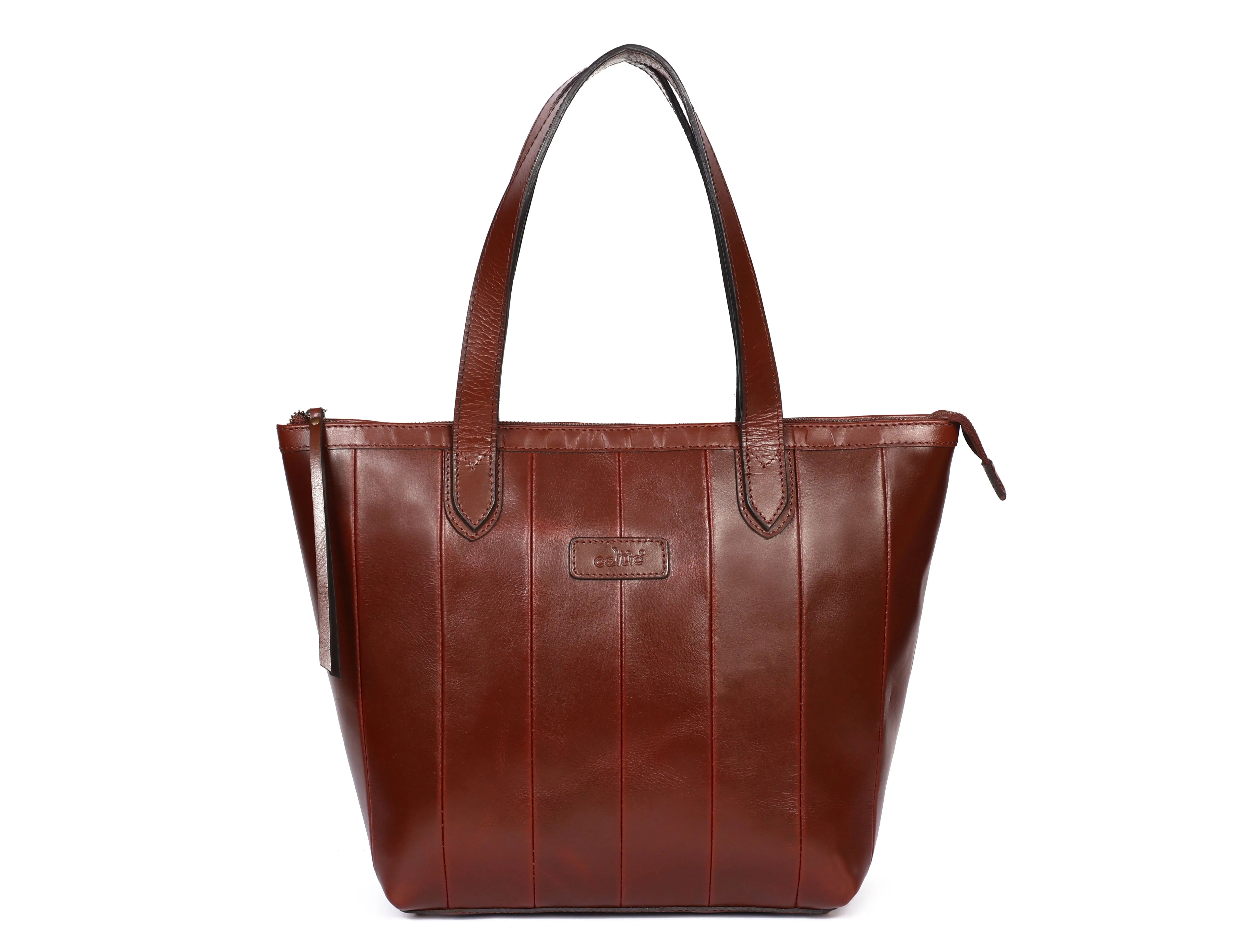 Brown Leather Tote Bag, handcrafted with love in India, Art: BG-1577