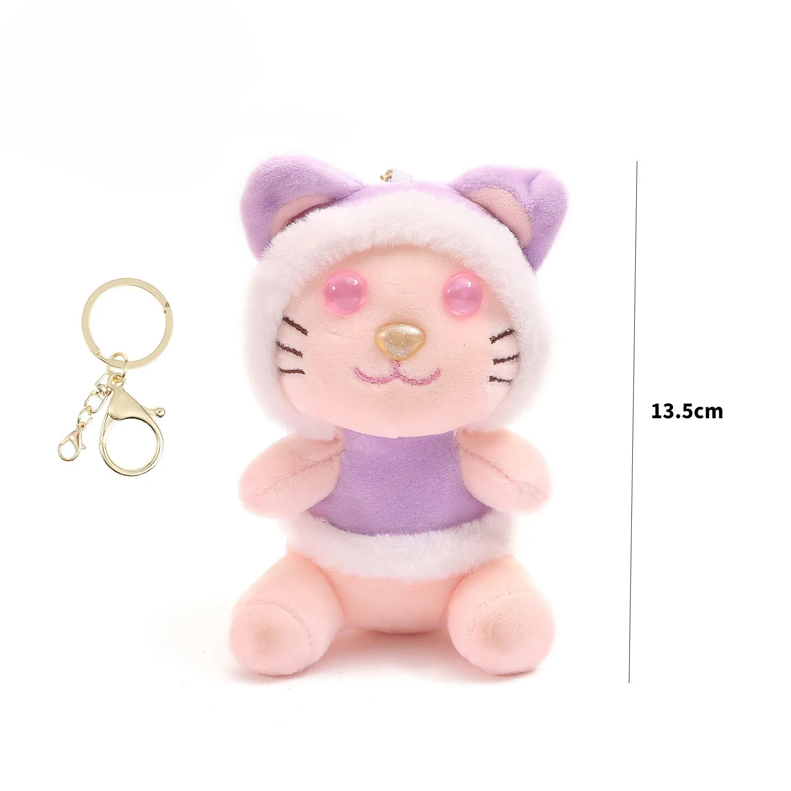 Cat With Hat Plush Keychain.