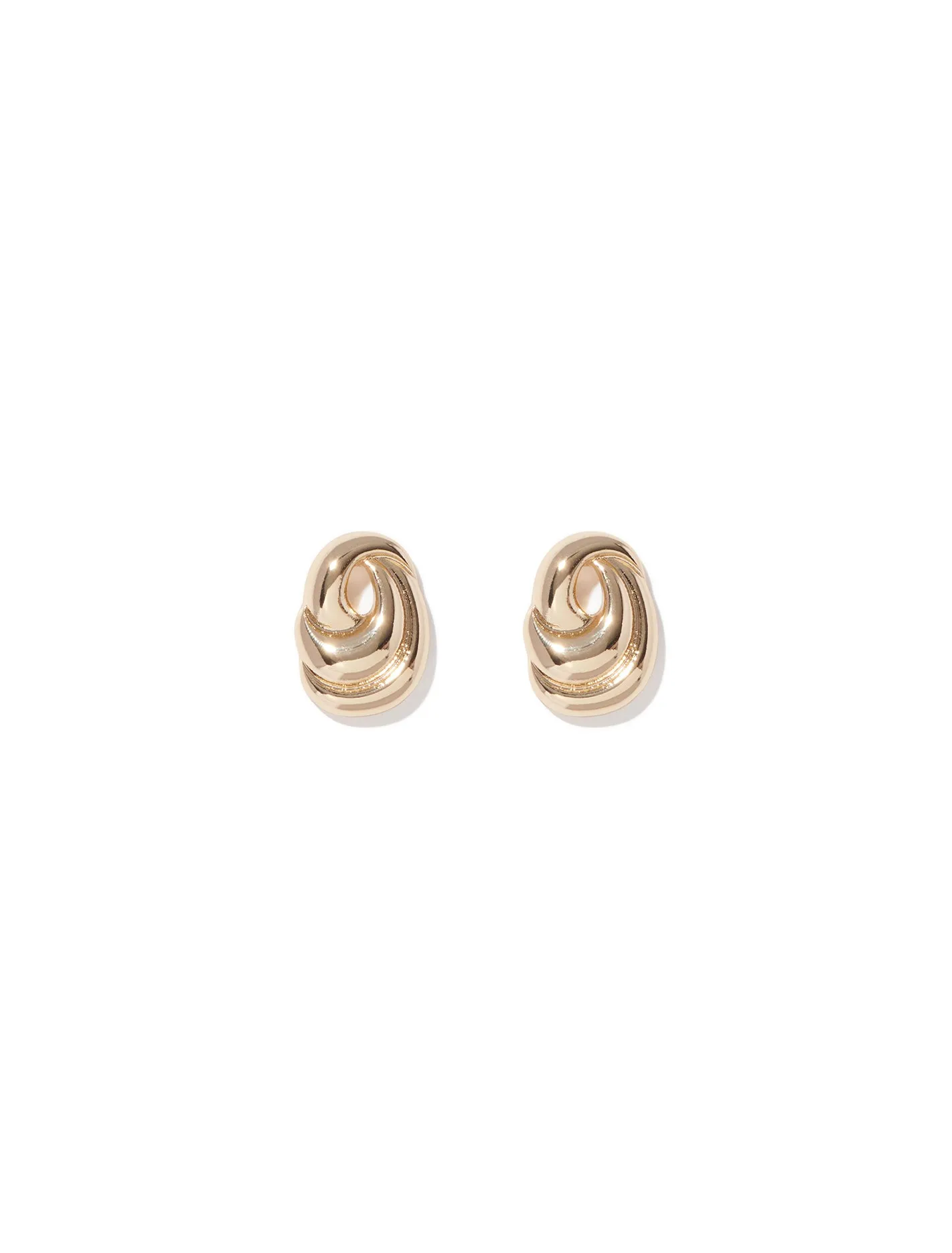 Celine Oval Curve Stud Earrings