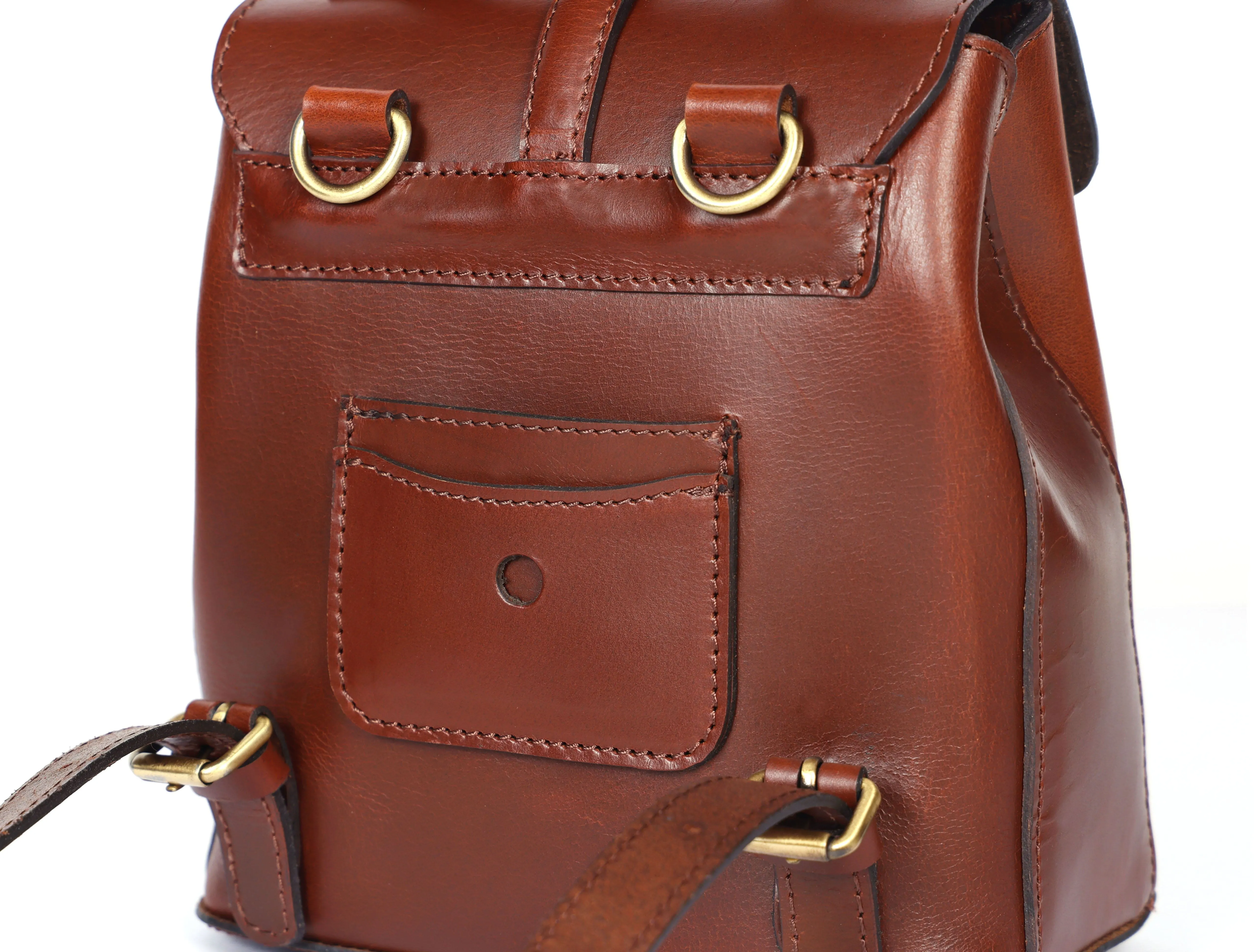 Chic Brown Small Backpack: Elevate Your On-the-Go Style with Fashion and Functionality.  Art: BG-1579