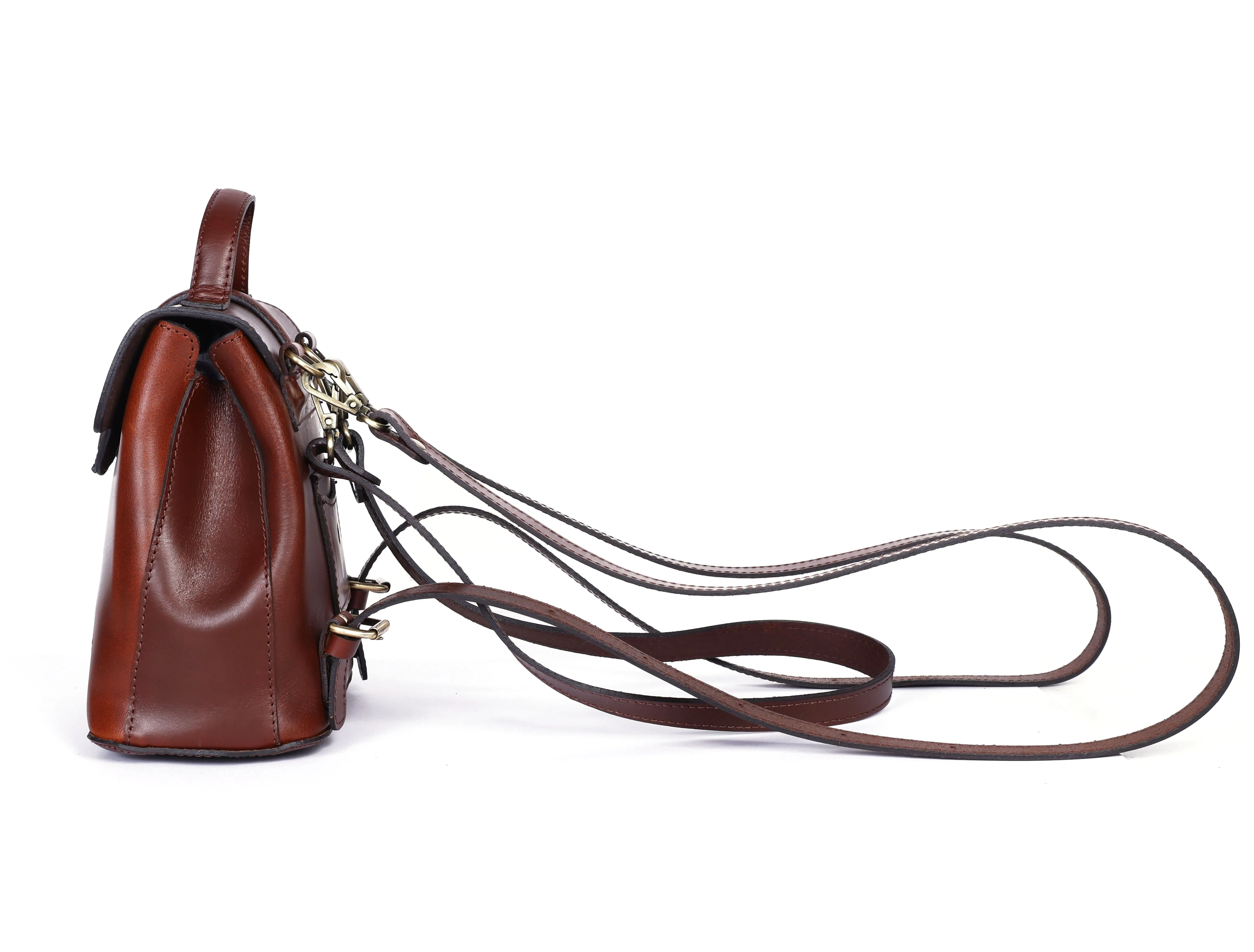 Chic Brown Small Backpack: Elevate Your On-the-Go Style with Fashion and Functionality.  Art: BG-1579