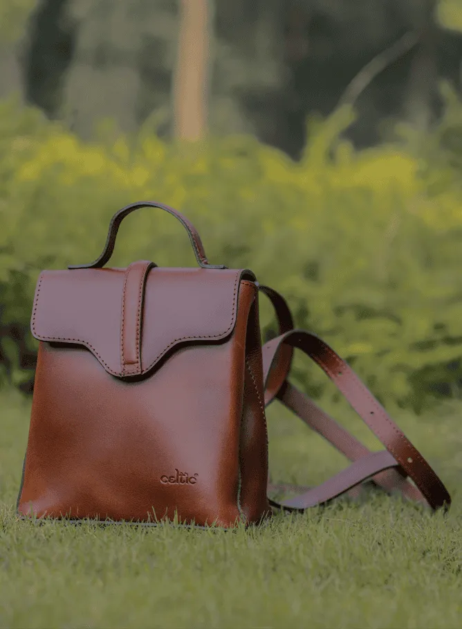 Chic Brown Small Backpack: Elevate Your On-the-Go Style with Fashion and Functionality.  Art: BG-1579