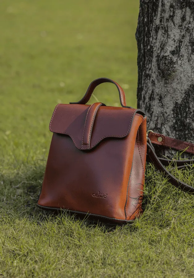 Chic Brown Small Backpack: Elevate Your On-the-Go Style with Fashion and Functionality.  Art: BG-1579