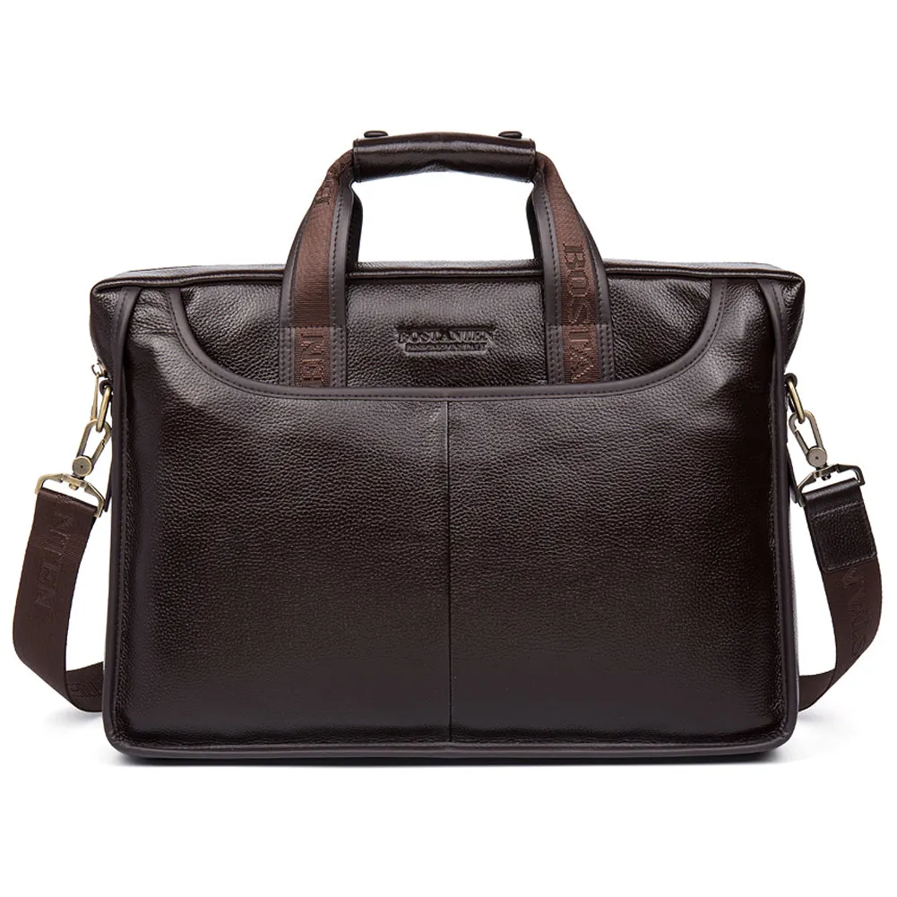 Classic Leather Briefcase Messenger Bags for Men | 14' Laptop Bag