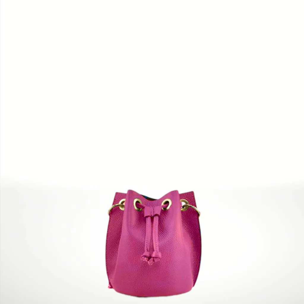 Cowhide Leather Bucket Bag