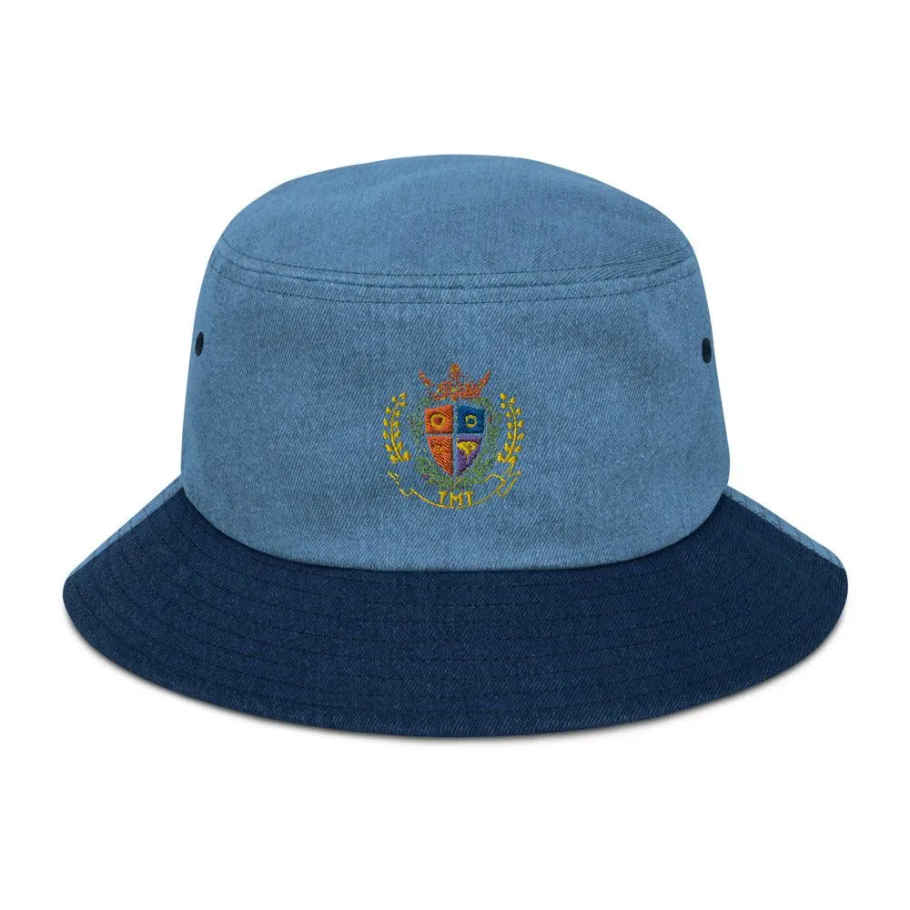 Crested Denim bucket hat