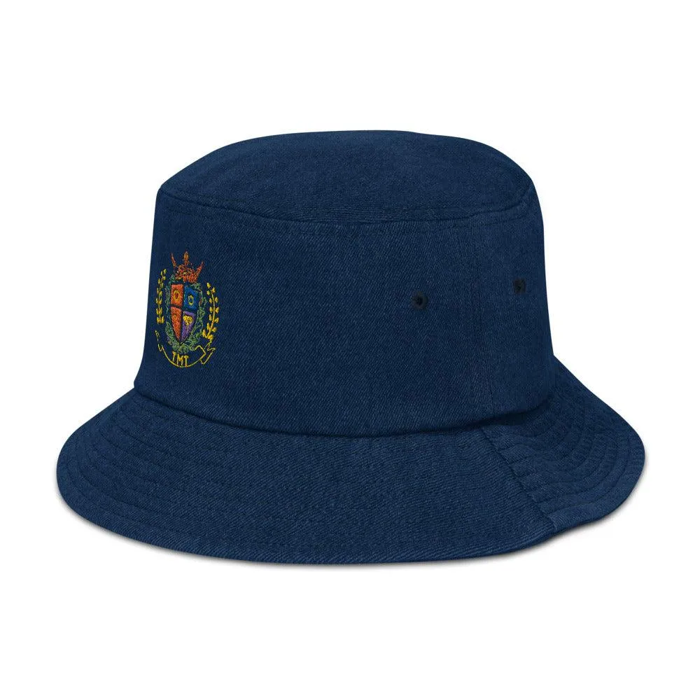 Crested Denim bucket hat