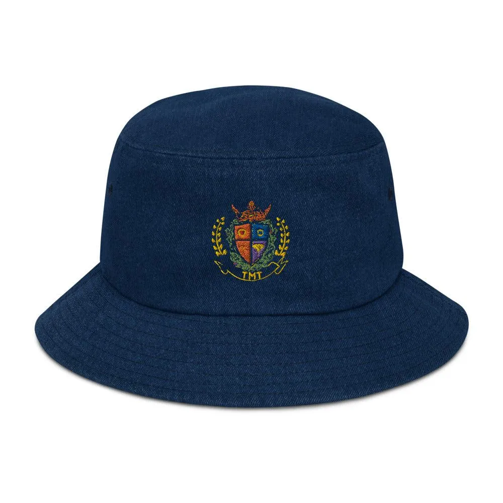 Crested Denim bucket hat