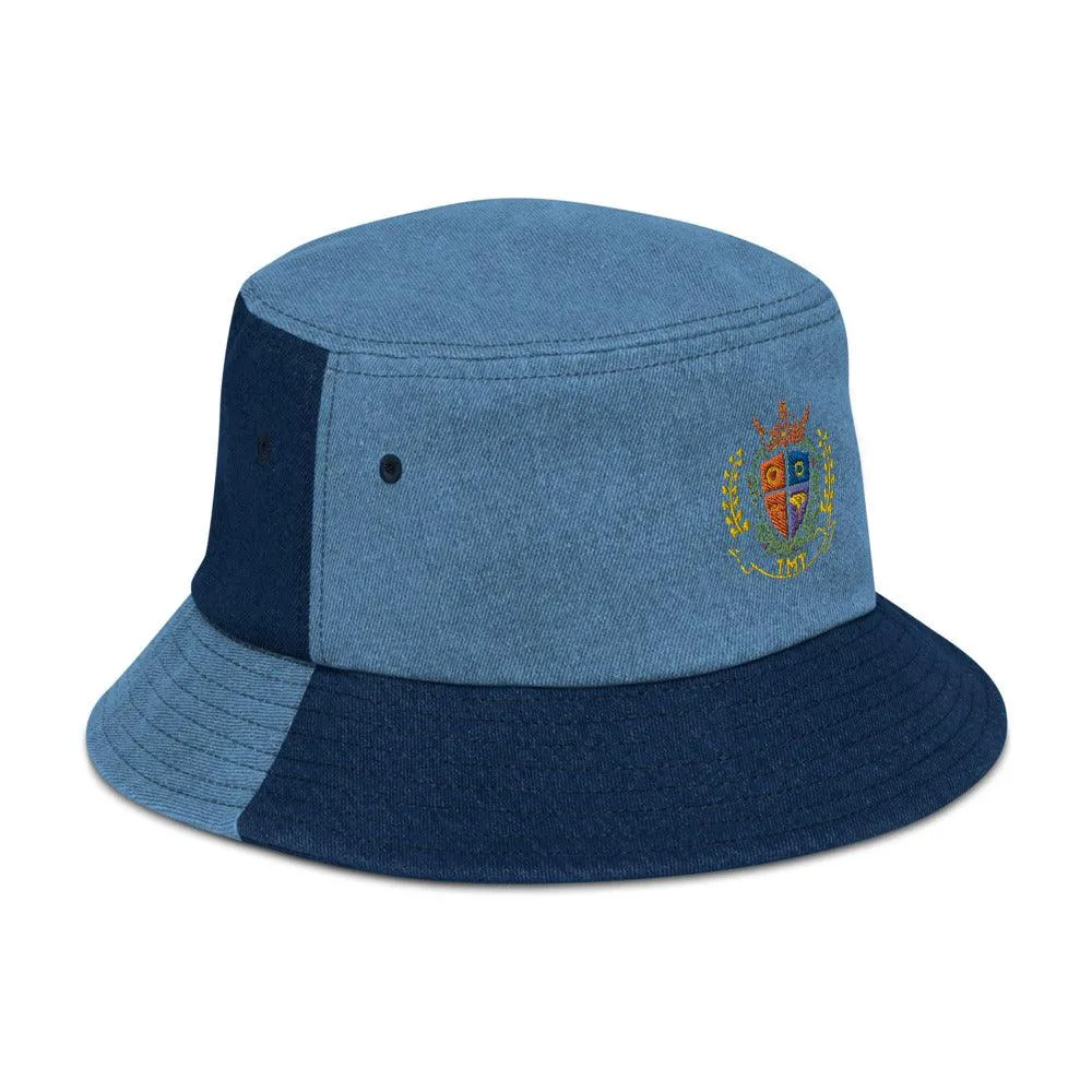 Crested Denim bucket hat