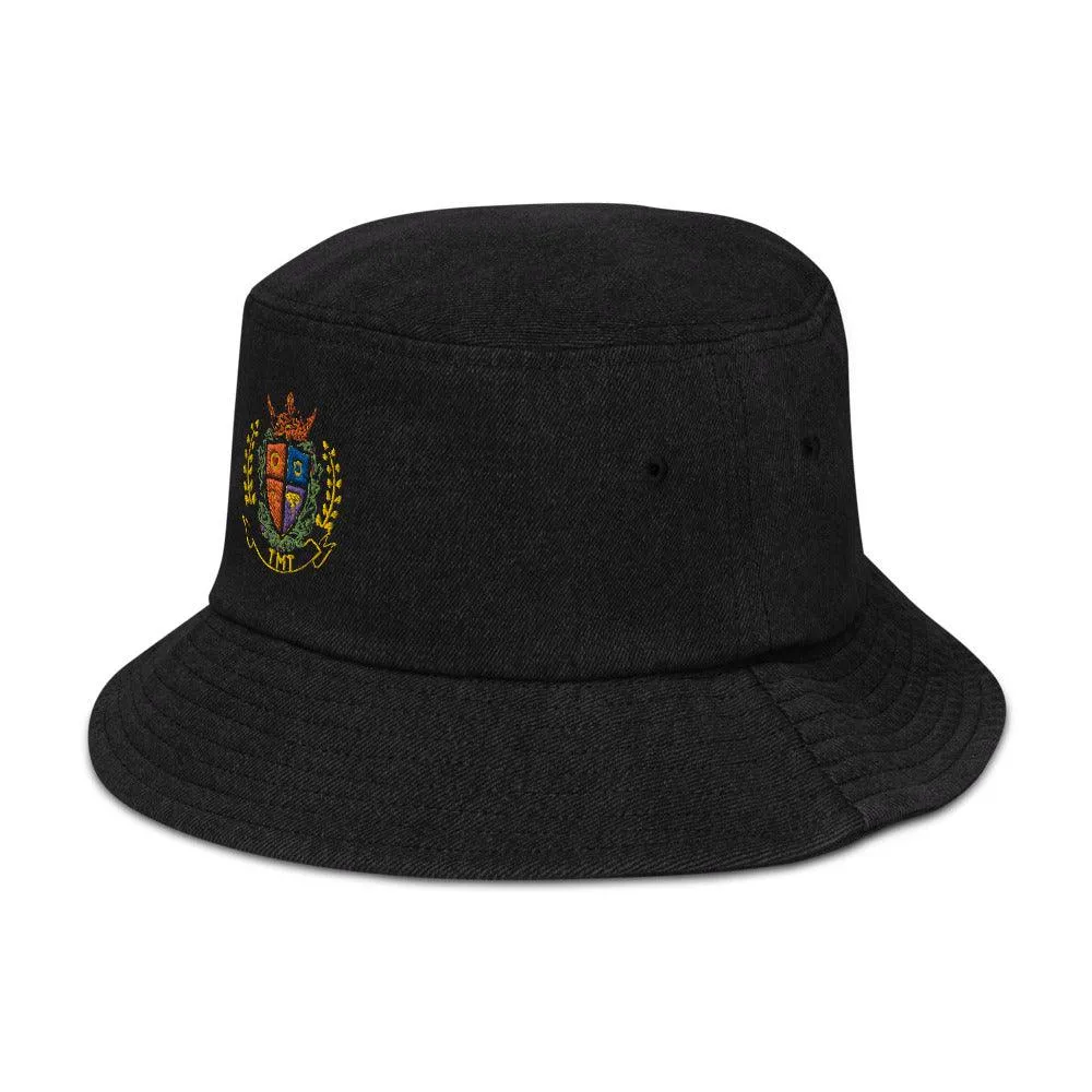 Crested Denim bucket hat