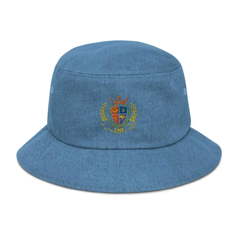 Crested Denim bucket hat