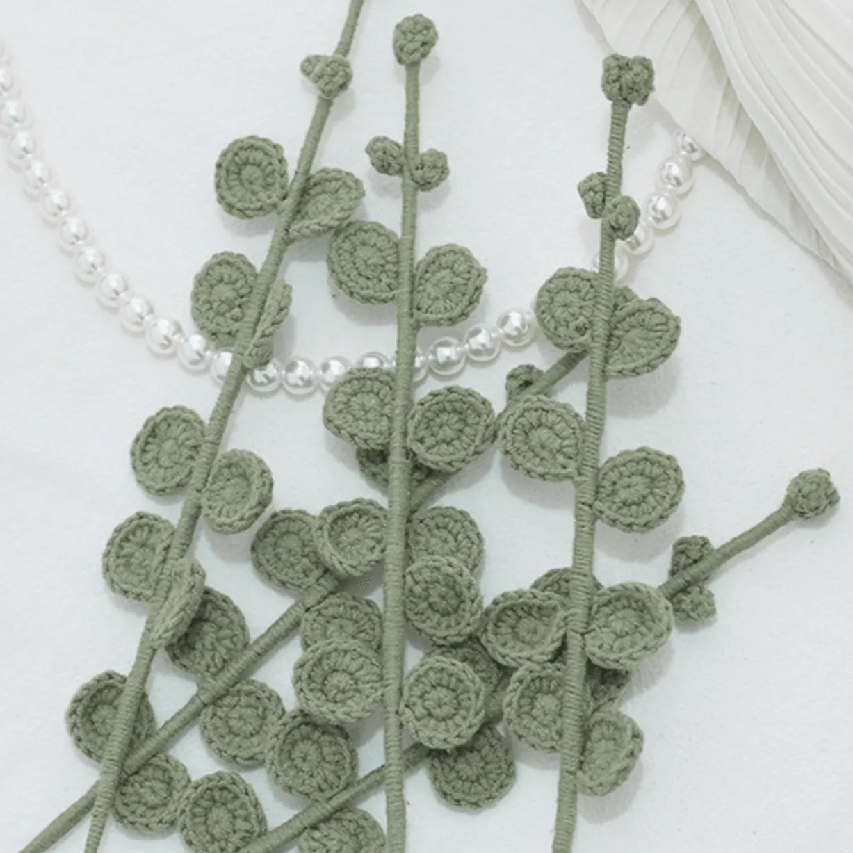 Crochet Faux Eucalyptus Stem