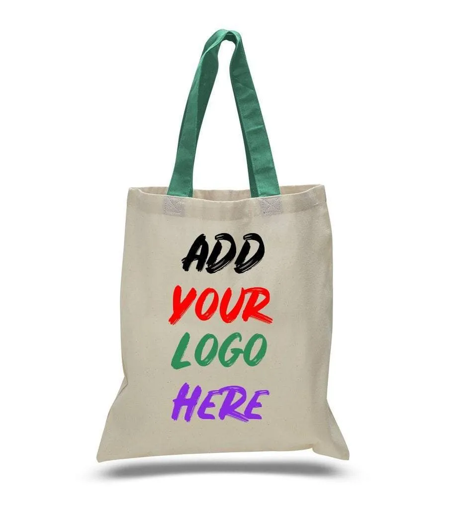 CUSTOM TOTE BAG WITH COLOR HANDLES 100% COTTON