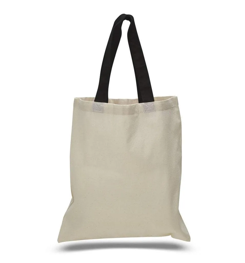 CUSTOM TOTE BAG WITH COLOR HANDLES 100% COTTON