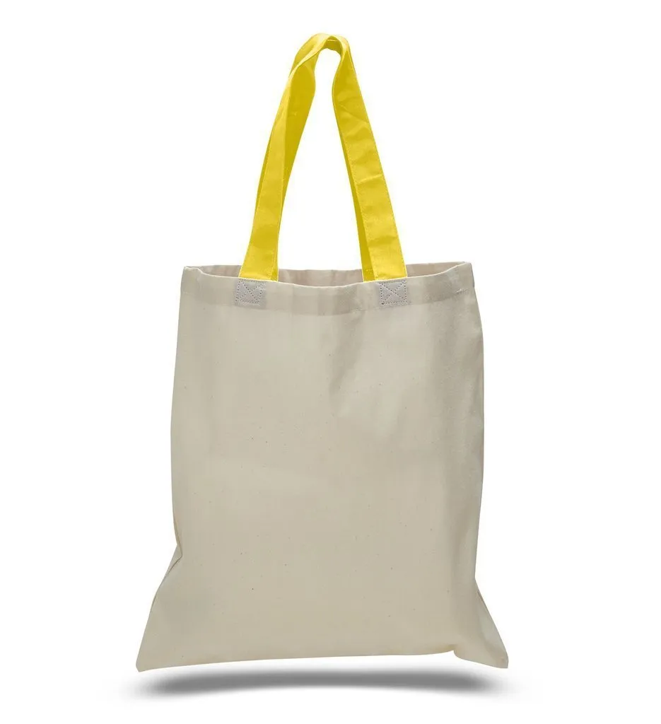 CUSTOM TOTE BAG WITH COLOR HANDLES 100% COTTON