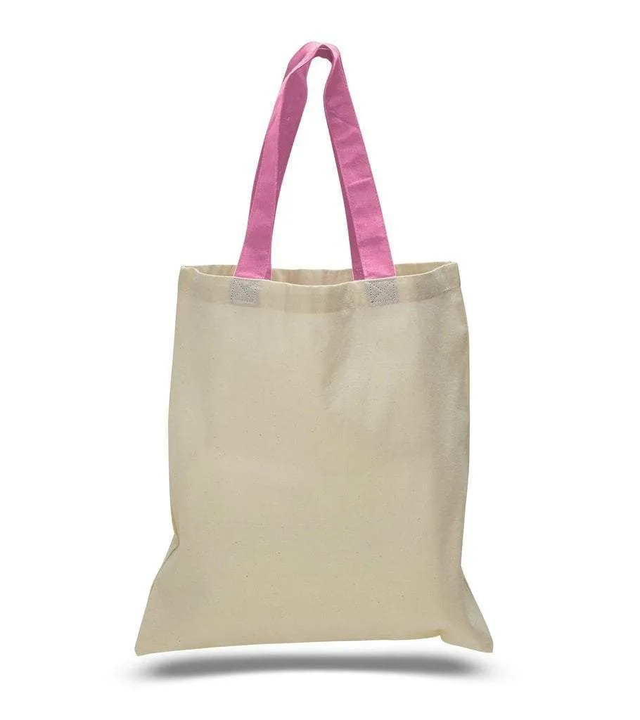 CUSTOM TOTE BAG WITH COLOR HANDLES 100% COTTON