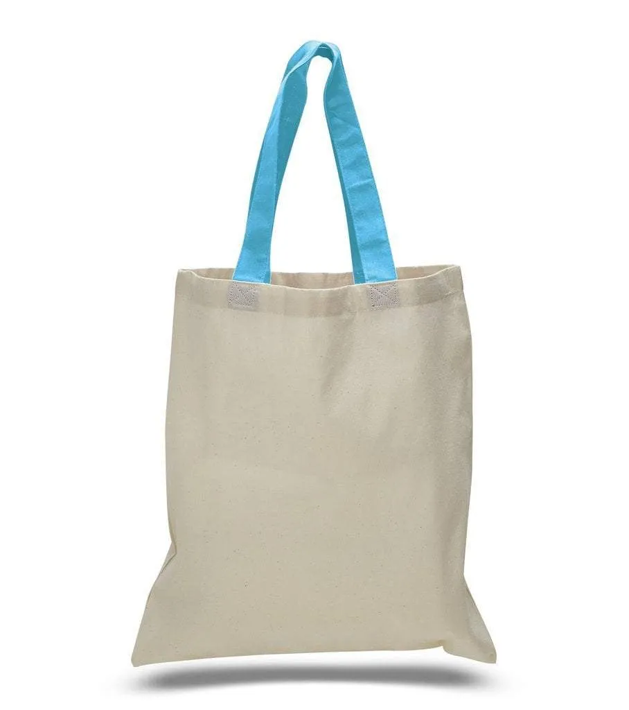 CUSTOM TOTE BAG WITH COLOR HANDLES 100% COTTON