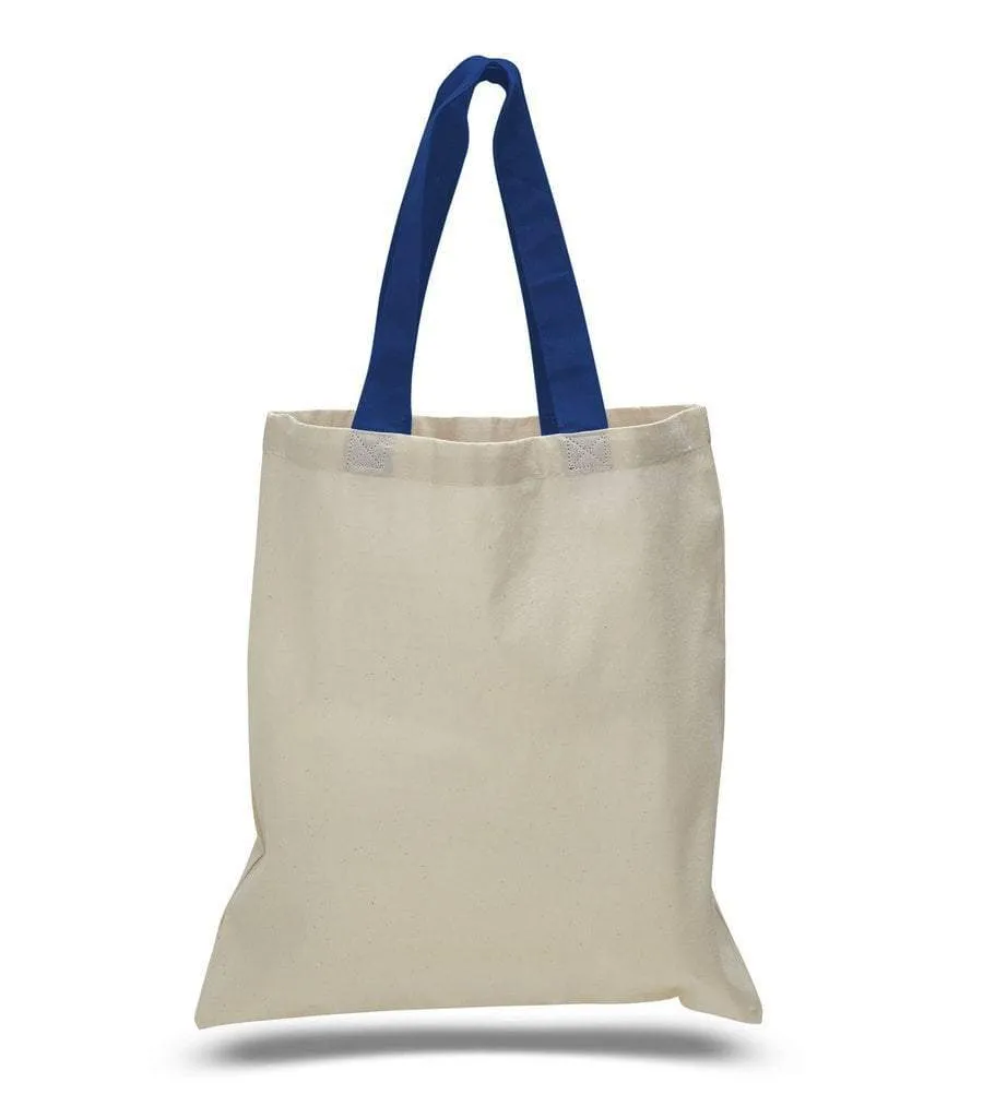 CUSTOM TOTE BAG WITH COLOR HANDLES 100% COTTON