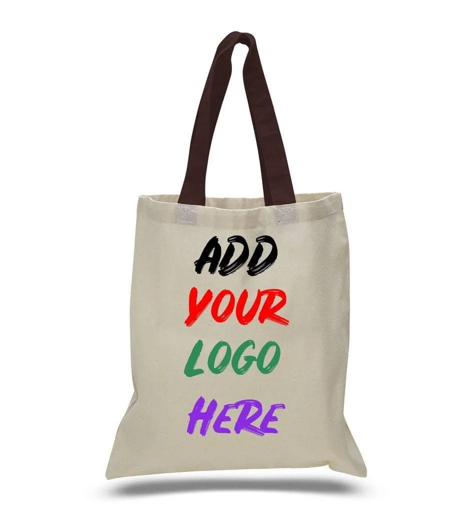 CUSTOM TOTE BAG WITH COLOR HANDLES 100% COTTON